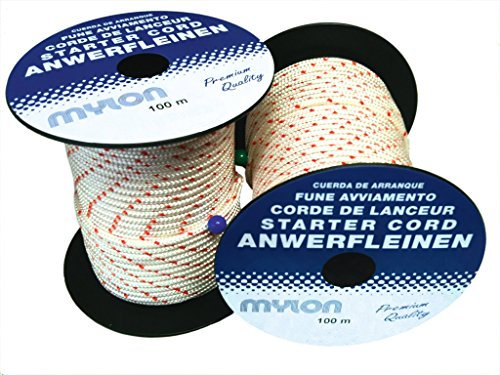 MYLON ROPES - Corde De Lanceur - Diamètre 3mm - Qualité Premium - Fabriqué En Allemagne - Pour Tondeuse, Débroussailleuse, Tronçonneuse & Plus - Orange - Rouleau De 100m