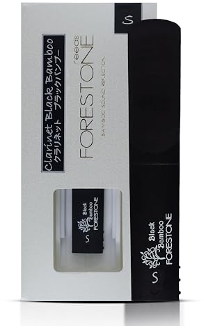 Forestone Bamboo Synthetic Clarinet Reed with Carbon & Bamboo Fiber Blend- French Filed Cut with Dark, Classical Sound Profile – Long-Lasting - Made in Japan - Black Soft (S)