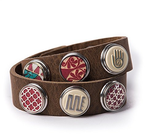 Noosa Armband Wrap Bracelet Double Skinny midbrown, Grösse:XS