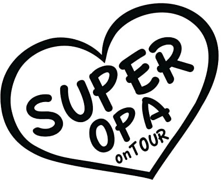 cartattoo4you® AK-00442 | SUPER Opa ON Tour | K-Serie | Autoaufkleber Aufkleber Farbe, schwarz, in 23 weiteren Farben erhältlich, glänzend 13 x 10 cm