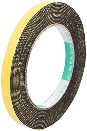 Sourcingmap 10mm x 1mm Single Sided Self Adhesive Shockproof Sponge Foam Tape 5M Length for Door Window