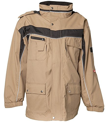 Planam 2574056 Plaline Allwetterjacke, Sand/Schwarz, Größe XL