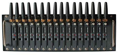 OSTENT GSM Modem Pool with Wavecom Q2303A Module 16 Ports USB Interface Emulated COM/RS232 AT Commands SMS UK Plug Power Adapter