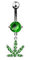Trend Agent Premium Bauchnabelpiercing Hanfblatt Grün aus 316 L Chirurgenstahl