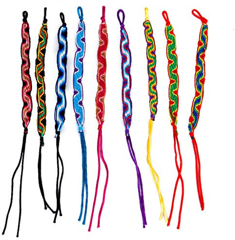 9pcs Bracelets Bresiliens Bracelets de Cheville Bracelet Boho Hippie Fil Tresse Colore Cadeau - Couleur Aleatoire