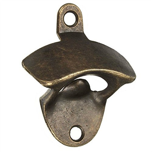BlueMoo 1 PC Mini Stainless Steel Wall Mounted Wine Beer Bottle Cap Opener-Bronze