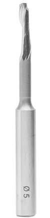 ENT 30021 Spiral-Bohrnutenfräser HS, Schaft (S) 8 mm, Durchmesser (D) 5 mm, NL1 18 mm, NL2 35 mm, Z1, GL 80 mm