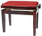 GEWA Pianobank Deluxe Mahagoni Hochglanz (leichtgängige Höhenverstellung von 48 - 57 cm, qualitatives Massivholz, langlebig und robust, hohe Bruchlast, Sitzfläche von 52 x 30 cm, Velours Sitzbezug)