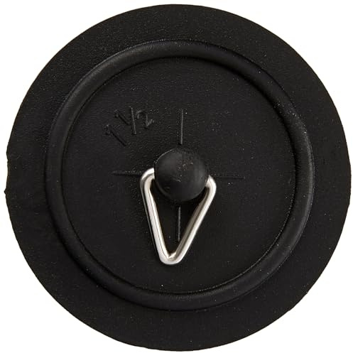 Merriway BH04749 Tapón de Lavabo Negro de 35 a 40 mm con Cadena cromada de 300 mm