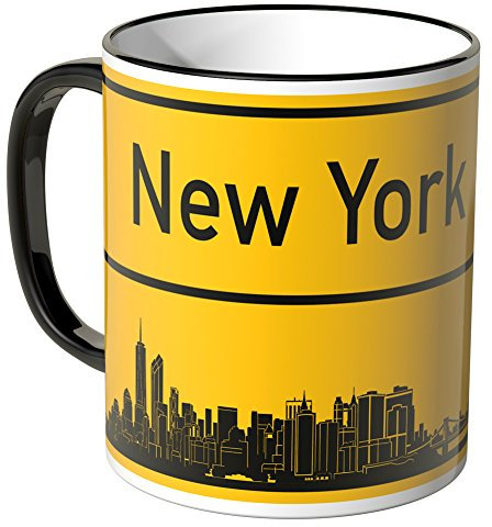 WANDKINGS® Tasse, Skyline New York - SCHWARZ