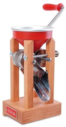 Eschenfelder Kornquetsche | Novia Rot | Tischmodell mit Alu-Trichter | Flocker für frische Haferflocken
