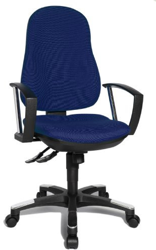 Topstar 9020AG26, Trend SY 10, Bürostuhl, Schreibtischstuhl, ergonomisch, mit Armlehnen, Bezugsstoff blau