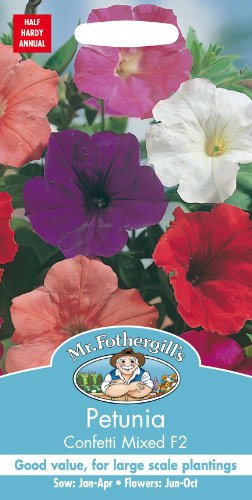Mr Fothergill's 10298 Flower Seeds, Petunia Confetti Mixed F2