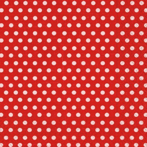 Lunch Motivservietten Rot mit weißen Punkten 33 x 33cm