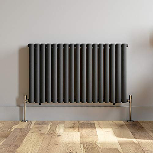 iBathUK Strata Horizontal Column Radiator, Double Panel Radiators, 600x1020mm Slim Radiator, Wall Mounted for Bathroom,Kitchen,Living Room - White