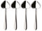 Grunwerg Set of 4 Stainless Steel Heart Shape Tea Spoons, Mirror, 12.5 x 4 x 2.5 cm