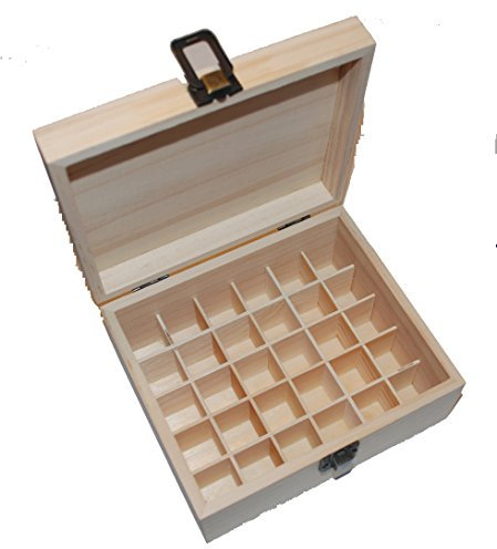 Calmer Solutions Wooden box for 10ml Essential Oils - 30 compartments - Home or Portable use - Essential Oil Present