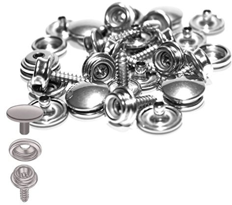 Versandbox24 20 Stück DOT Edelstahl Druckknopf Schraube Persenning Plane Nähfrei V4A