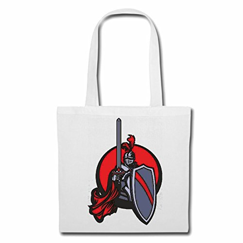 Reifen-Markt Tasche Umhängetasche RITTERRÜSTUNG RITTER SCHWERT RITTERRÜSTUNG RITTERBURG RITTERHELM SCHUTZSCHILD Einkaufstasche Schulbeutel Turnbeutel in Weiß