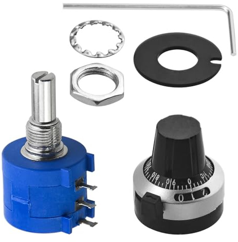 WMYCONGCONG 1St. 3590S-2-502L 5K Ohm Einstellbares Präzisions-Mehrgang-Potentiometer mit 10 Umdrehungen Zählrad Drehknopf