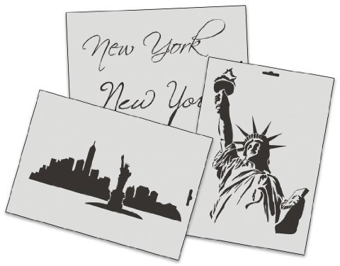 A4 Textil/Wand Schablonen SET-002 New York
