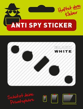 Camblock - Webcam Cover, OHNE Klebstoff, 5er Set Typ schwarz, Webcam Abdeckung, Webcam Sticker