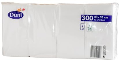 Duni Servietten 2lagig Tissue Uni weiß, 33 x 33 cm, 300 Stück