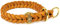 CopcoPet Hundehalsband Würger 25–30 cm x 15mm Cognac – Geflochtenes Halsband mit Zugstopp & Messing Ring – Aus robustem Fettleder – Für kleine Hunde – Weiches Lederhalsband fürs Training