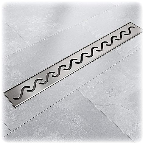 Edelstahl Duschrinnen Ablaufrinnen Bodenablauf Duschrinne Duschablauf Wave 140cm