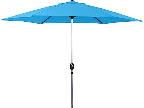 Viva Green 76476 Sol Parasol Jardin Droit Rond Aluminium Bleu Diamètre 3 m