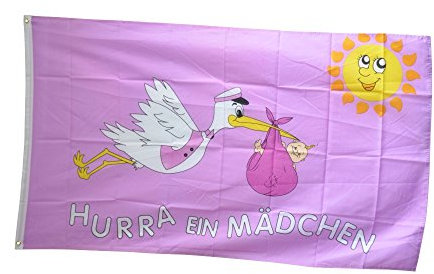 Flaggenfritze® Flagge Hurra EIN Mädchen - 90 x 150 cm