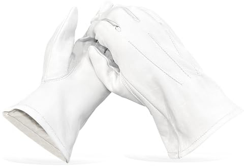 THE MASONIC COLLECTION – 100% weiche weiße Lederhandschuhe – nur Handwäsche – Freimaurer-Geschenk für Männer