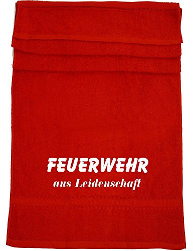 ShirtShop-Saar Feuerwehr Aus Leidenschaft; Badetuch rot