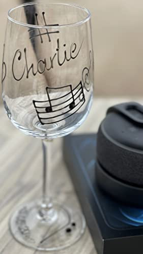 Dreamair Personalised Musical Notes Gift Wine Glasses 1 Pair Maximum 25 Characters PER...