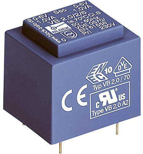 BLOCK VB 2,3/2/12 Printtransformator 1 x 230 V 2 x 12 V/AC 2.30 VA 95 mA