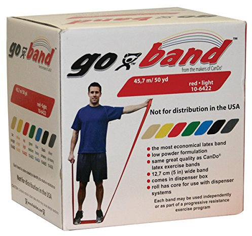 Cando Trainingsband / Gymnastikband, Länge 45 m, CanDo Go-Band, rot (leicht)