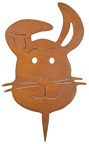 Rostikal Edelrost Gartendeko Osterhase 23 x 16 cm für Baumstamm Rost Deko Osterdeko für Draußen
