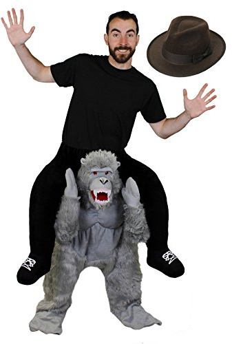 GORILLA AUSWAHL ME GESCHNÜRT + EXPLORER HUT KOSTÜM PLUSH SCHWEINCHEN RÜCKEN AFFE HALLOWEEN ODER BELIEBIGE VERKLEIDUNG KOSTÜMPARTY ILOVEFANCYDRESS - ERWACHSENE EINHEITSGRÖßE PASSEND FÜR DIE MEISTEN