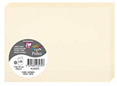Clairefontaine 2327C Packung mit 25 Doppelkarten Pollen, 210g, in Format C6, 110 x 155mm, Elfenbein
