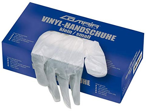 Comair 3012333 Vinyl Handschuhe gepudert, klein, 100 stück Box