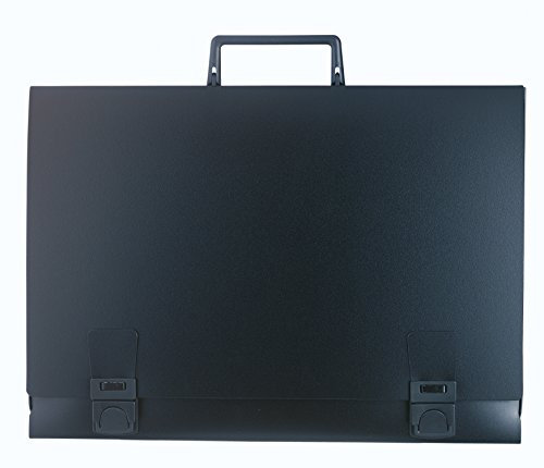 Exacompta 59201E Zeichenmappe mit Griff aus festem 1,2 mm starkem Kunststoff verschließbar 52 x 71 cm schwarz 2,8cm Rückenbreite schwarz ideal zum transportieren und aufbewahren