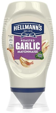Hellmann's Roasted Garlic Mayonnaise Condiment Squeeze Bottle garlic mayo for burgers, wraps and sandwiches 250 ml