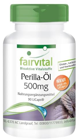Fairvital | Olio di perilla 500mg - per 1 mese - VEGAN - alto dosaggio - 90 LiCaps® - ricco di acido alfa-linolenico