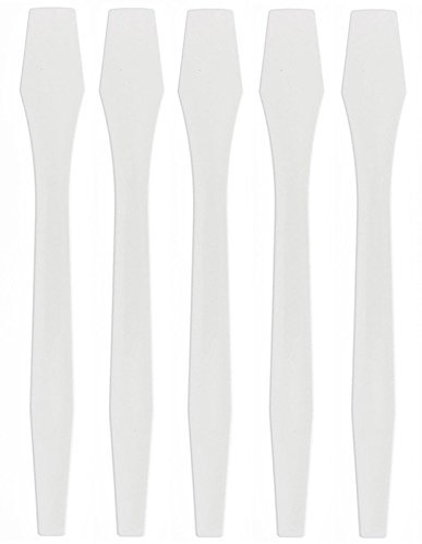 Weisse große Spatel 13 cm lang, Kosmetex Cremespatel, Kosmetikspatel, 5 Stück