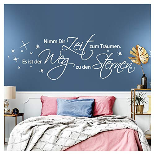 Wandaro Wandtattoo Zitat Nimm dir Zeit zum träumen I schwarz (BxH) 160 x 47 cm I Schlafzimmer Kinderzimmer Wandaufkleber Wandsticker Aufkleber Sticker W3261