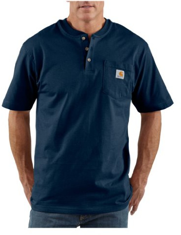 Carhartt Men's Dearborn Loose Henley T-Shirt, Navy, X-Large