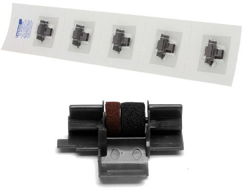 5X Farbrollen für Seiko Precision IR 40 T -(schwarz/rot) Farbwalzen kompatibel für IR40T