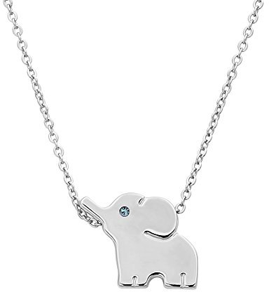 ELBLUVF Silber Edelstahl Zirkon Elefant Tier Glück Elefant Halskette Schmuck für Frauen