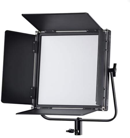 Walimex pro Soft LED Brightlight 520 Bi-Color Flächenleuchte, 40 W Videoleuchte mit Farbtemperatur 3200-5600 K, Studioleuchte mit LCD-Display, Flächenlicht Akku Anschlüssen