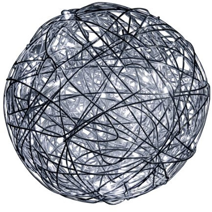s.LUCE Mesh S LED-Drahtkugel Ø 30cm Innen & Aussen Stehlampe